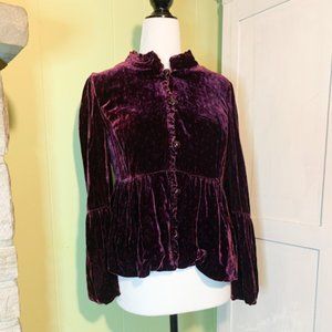 ANTHROPOLOGIE Elevenses Victorian Jacket- Maroon